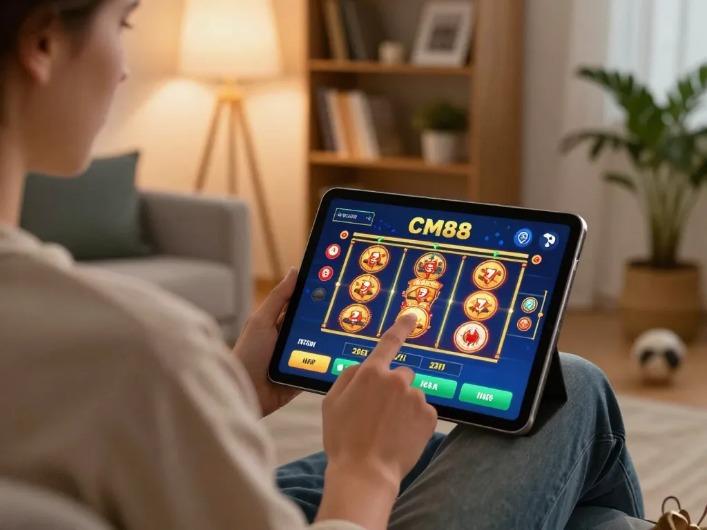Tải app cm88 for seamless gameplay in a stylish home environment, mobile slot action highlighted