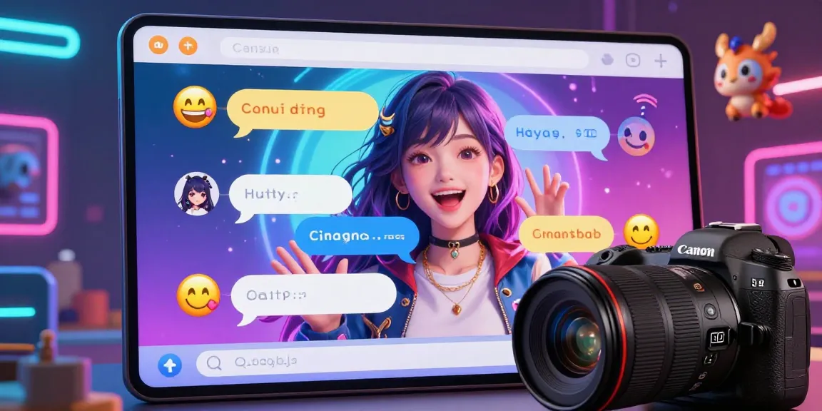 A thrilling AI hentai chat scene with an engaging character and dynamic graphics highlighting conversation elements.