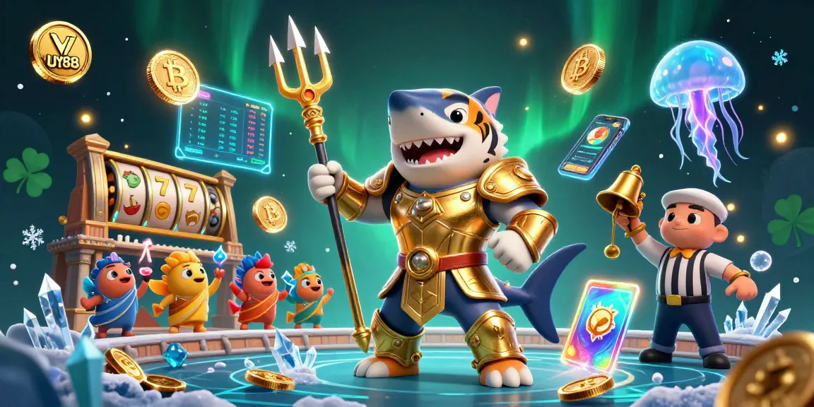 Join the exciting action at UY88 with slots and crypto-themed 3D illustration!