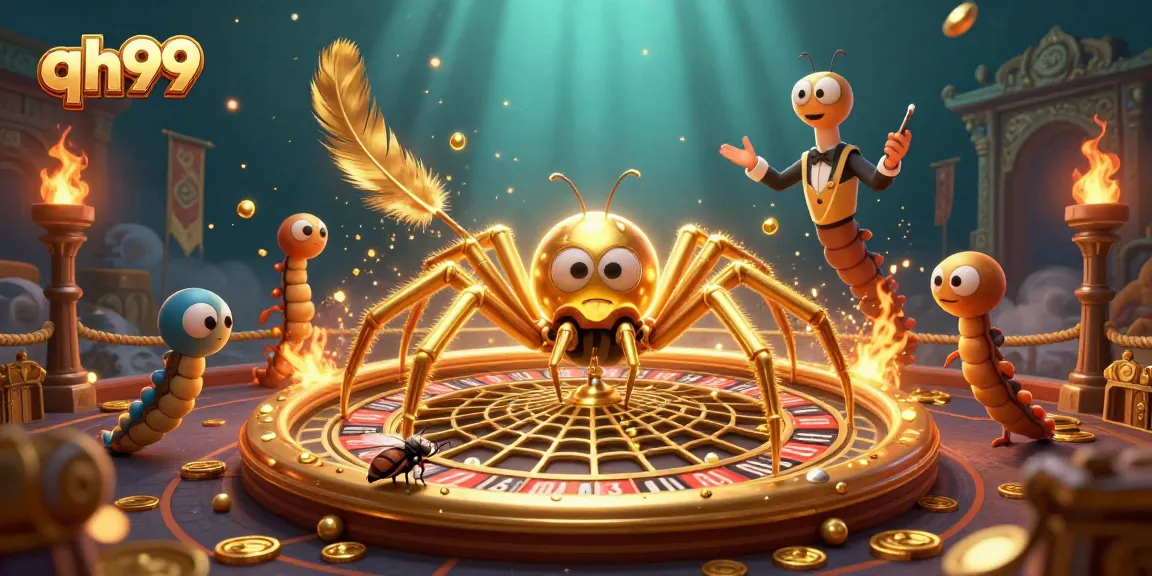 Engage in thrilling bets with qh99's unique casino experience featuring a golden spider as the croupier.