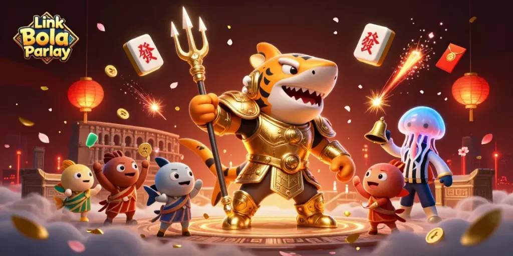 Engage with Link Bola Parlay by exploring exciting promotional visuals in a rich gambling environment.