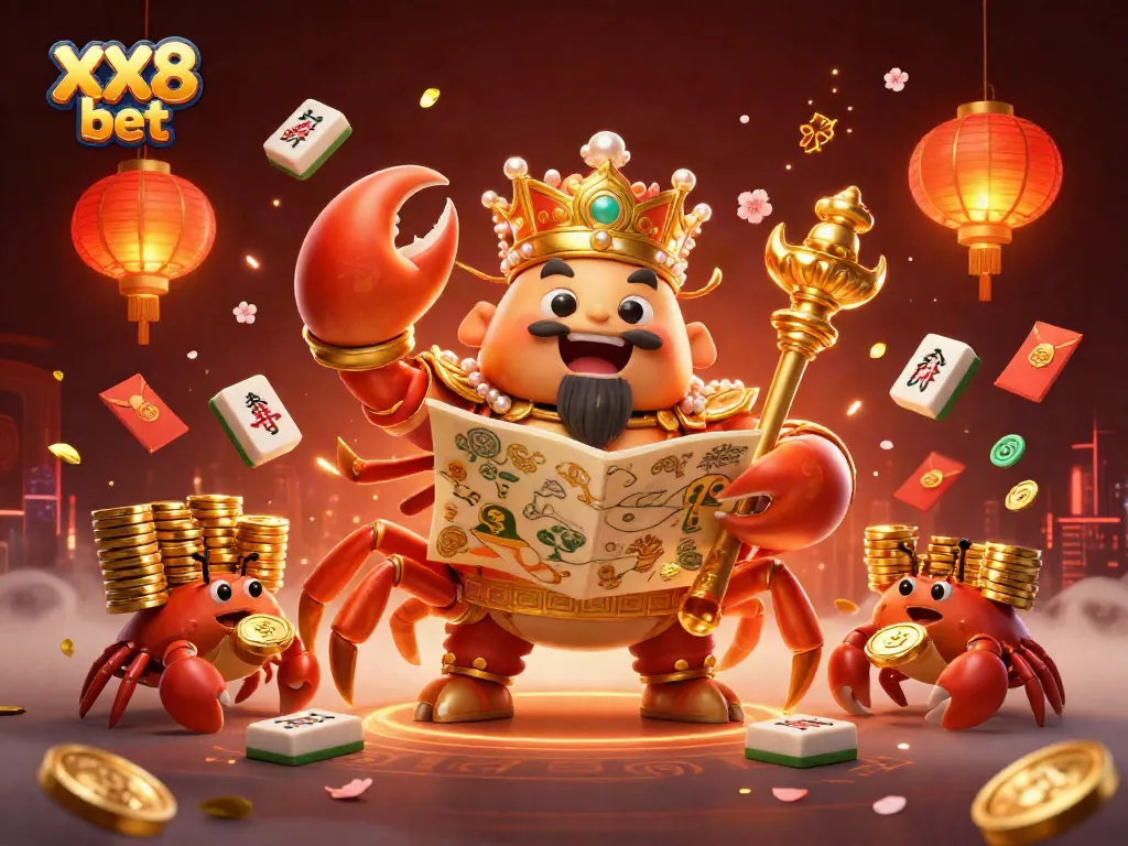 Experience exhilarating gameplay in the dynamic world of XX8 bet featuring a golden crab emperor.