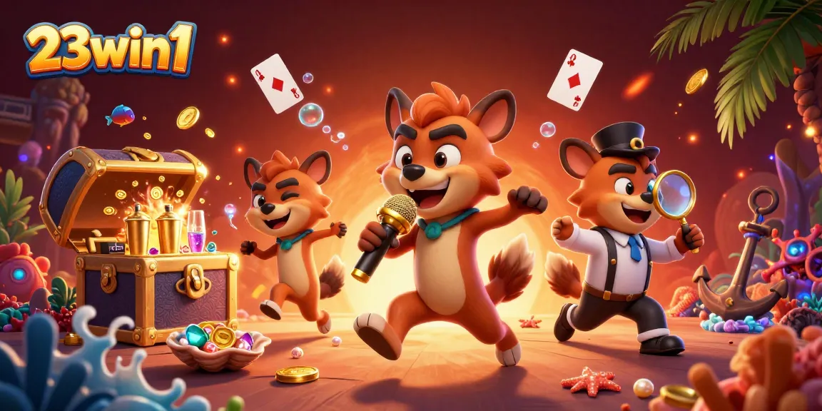 Join the fun at 23win1’s casino club with hyenas mixing drinks, telling jokes, and more.