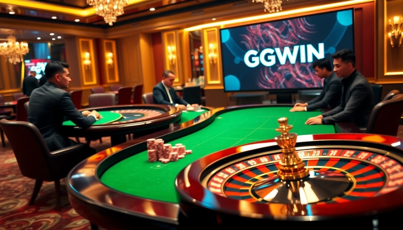 Players at a GGWIN casino table experiencing the thrill of high-stakes gambling.