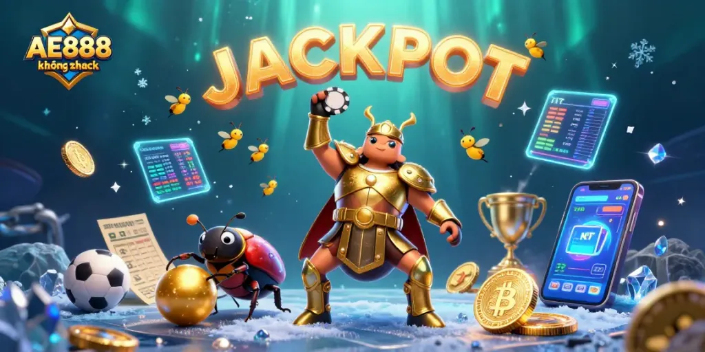 Spin the reels and unlock winnings with AE888 không chặn, featuring vibrant characters in a dynamic casino scene.