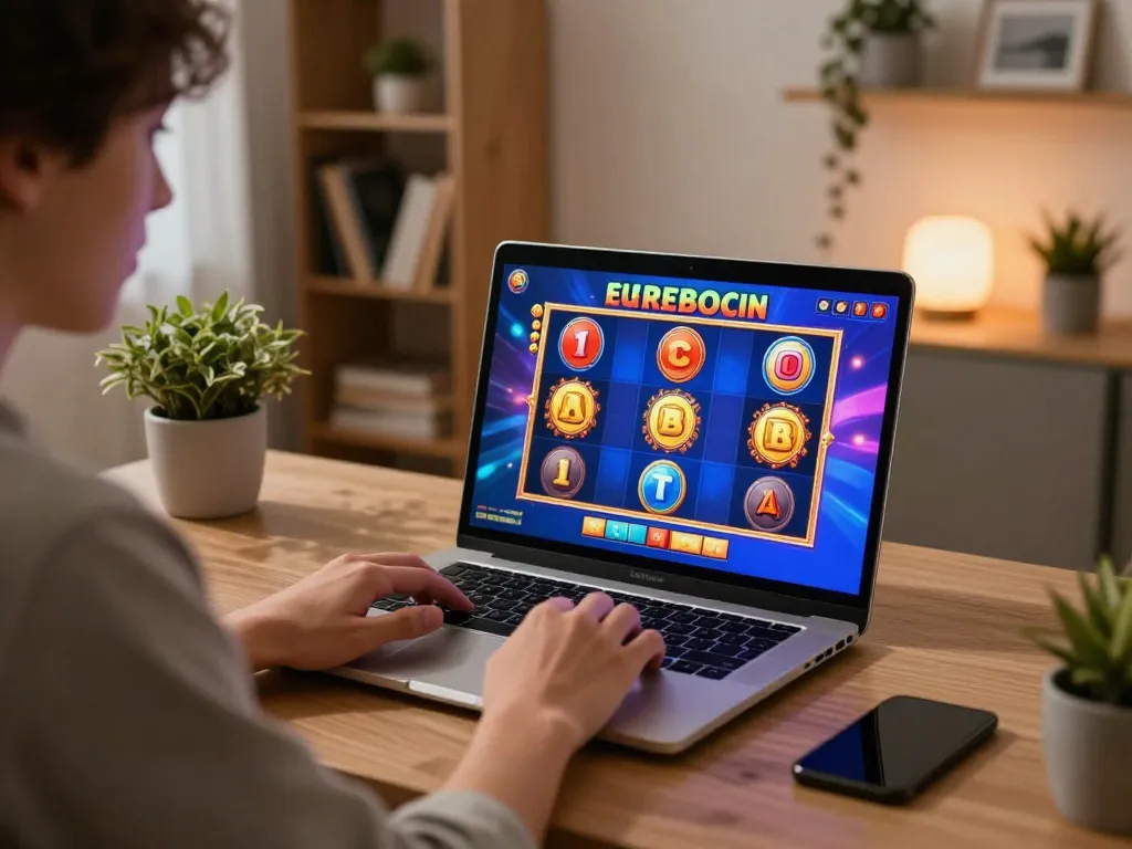 Player immersed in online gaming, verifying tt88 lừa dảo while experiencing thrilling slot gameplay from home.