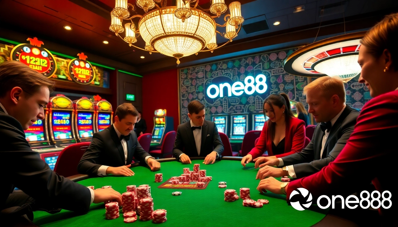 Experience high-stakes poker at one88 with luxurious tables and vibrant casino atmosphere.