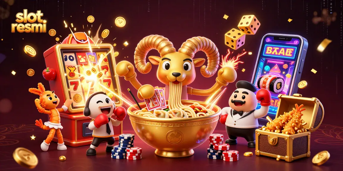 Engage in thrilling gameplay with slot resmi featuring animated casino characters and vibrant slot machines.
