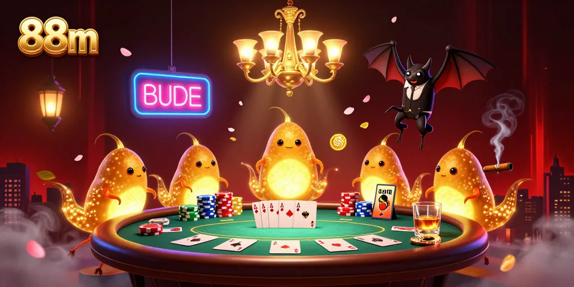 Experience lively poker action at 88m with glowworms illuminating the energetic casino atmosphere.