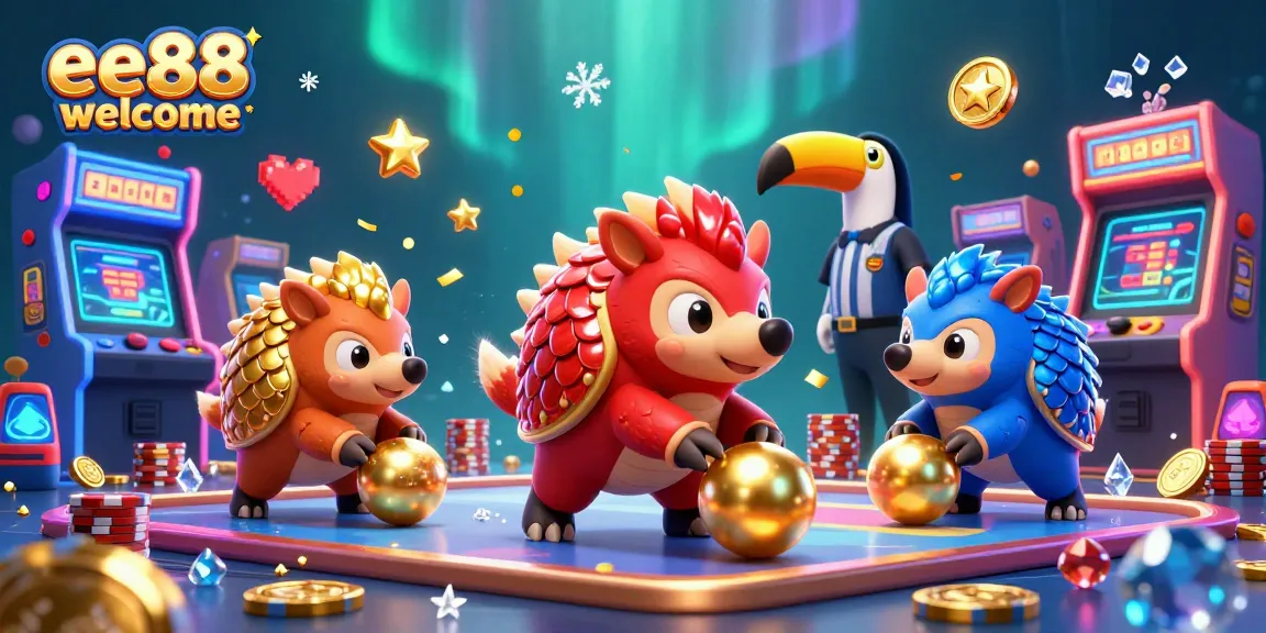 Welcome to ee88, where rival pangolins roll in gold and poker chips in a vibrant casino.