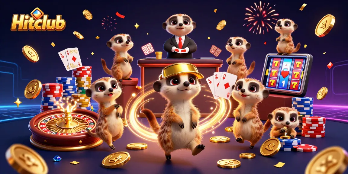 Hitclub gaming excitement illustrated with colorful characters and rich casino elements, showcasing fun and engagement.
